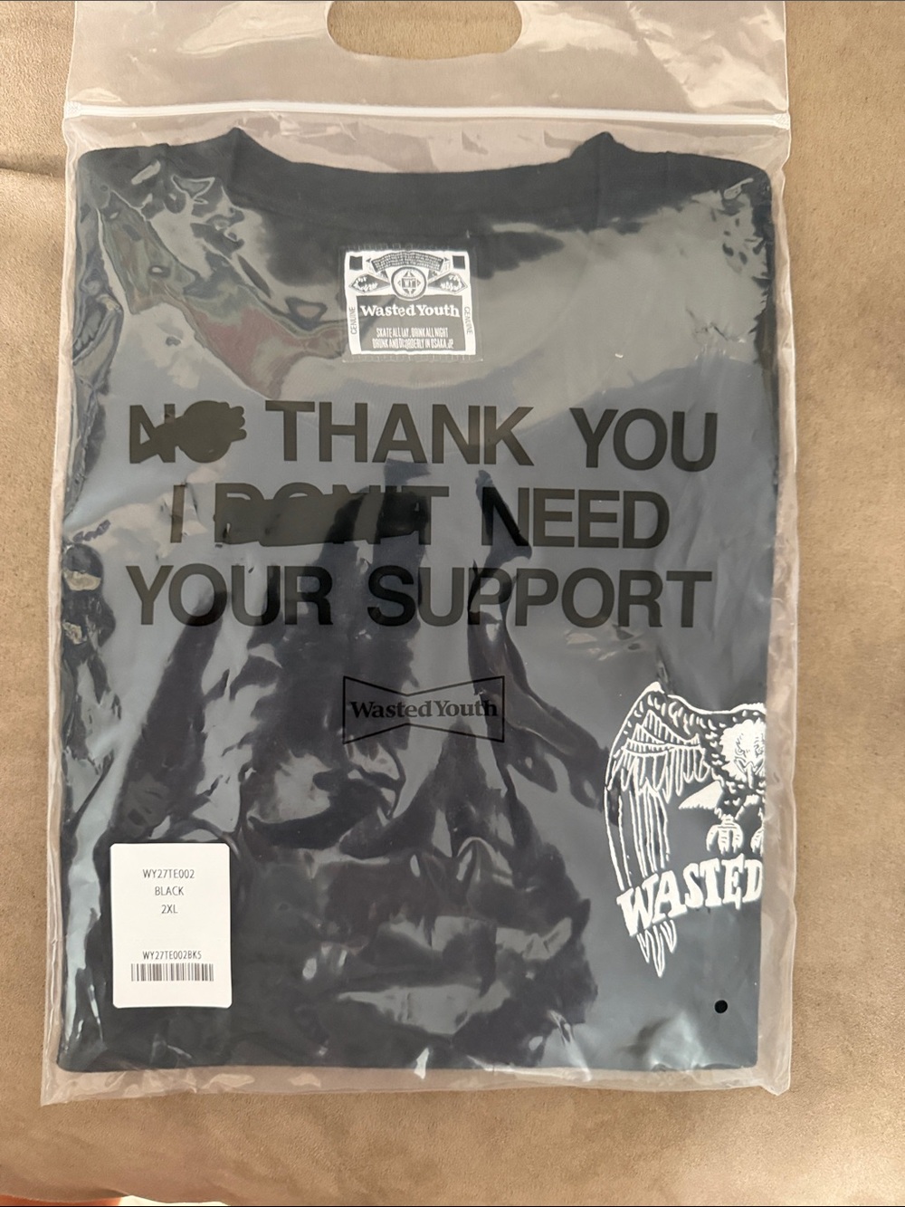 Black Graphic Short Sleeve Tee with graphic pocket